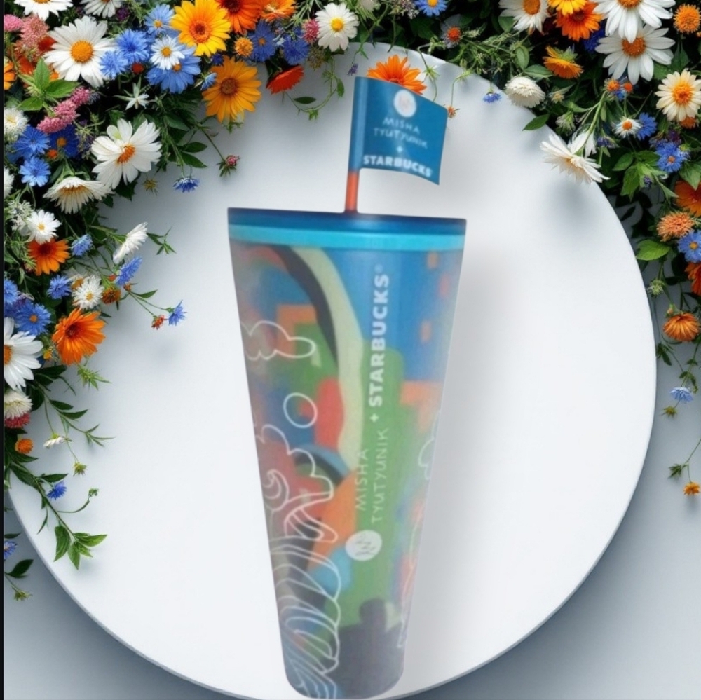 New 2025 Starbucks Misha Tyutyunik Vibrant Multi-layered Design,‎ 24oz Tumbler